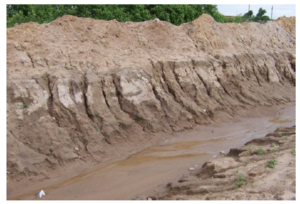 This photo shows Subsoil erosion at a construction site