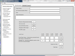 Screen shot of the Site Information tab of the MIDS calculator