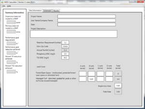 site information tab for bmp in series example