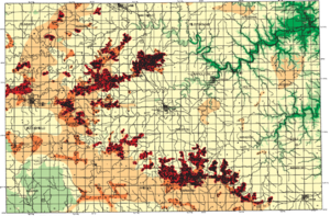 statewide map illustrating karst areas