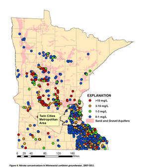 map of nitrate distribution in MN