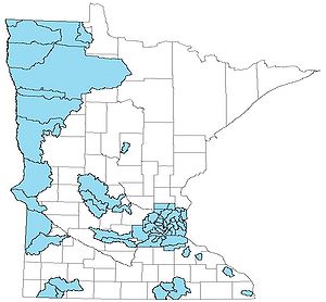 map showing the location of Minnesota's Watershed Management Organizations