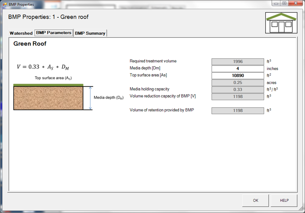BMP parameters tab green roof example.png