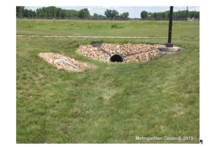 This photo shows Established stormwater swale at Empire WWTF