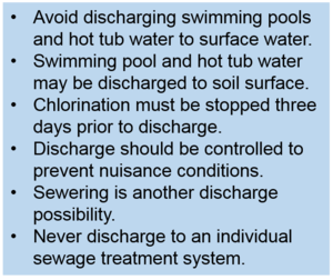 do don'ts for pool and hot tub discharges