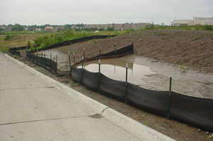 This picture shows an example of properly functioning silt fence