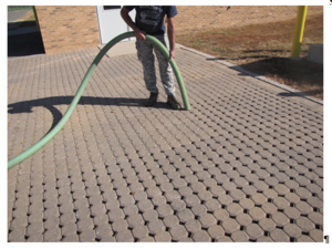 This photo shows Permeable paver installation at Empire WWTF