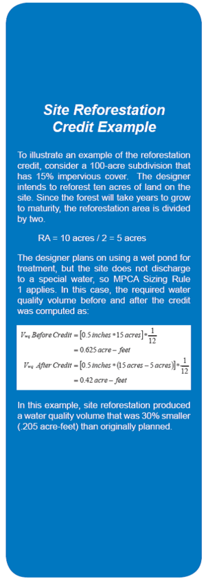 schematic showing an example for calculating credits for site reforestation