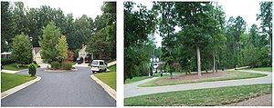 photos showing examples of a shorter driveway