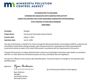 Construction Stormwater Program - Minnesota Stormwater Manual