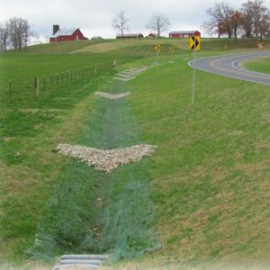 image of swale check dams