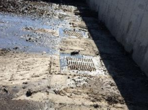 photo of street sweeping storage area with catch basins