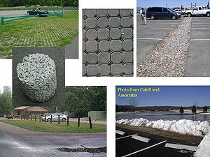 photo illustrating some pervious pavement alternatives that can be used for overflow or seldomused parking areas
