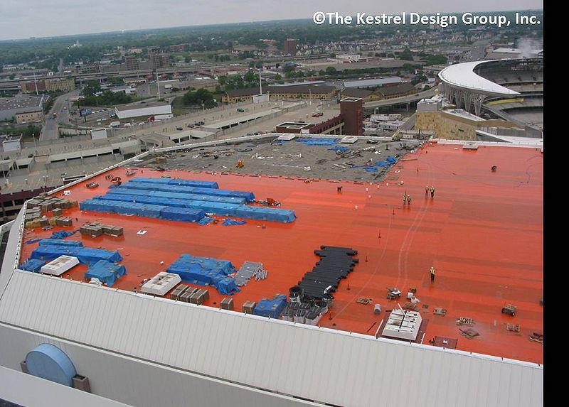 File:Roof Membrane Installation at Target Center Green Roof, Minneapolis, MN.jpg
