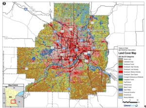 This image shows Land Use in the TCMA (based on the National Land Cover Database from 2011