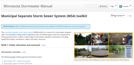 screen shot of MS4 Toolkit page