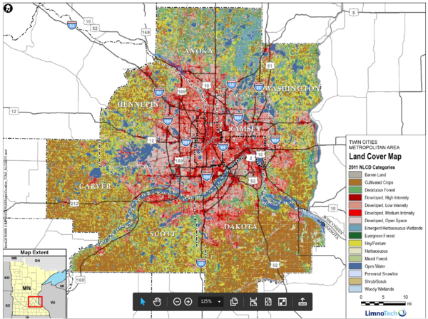 This image shows the land use in the TCMA