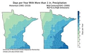 Day per year with more than 1 in. Precipitation
