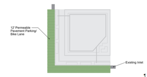 schematic illustrating Permeable Pavement Layout