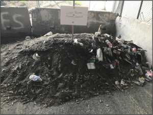 photo of street sweeping debris pile
