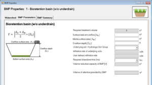 screen shot bioinfiltration BMP Parameters tab
