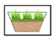 Symbol used for Bioretention basin (without underdrain) (bioinfiltration) in the MIDS calculator.