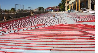 image of Image of hydronic snowmelt tubing application at Promenade of Wayzata