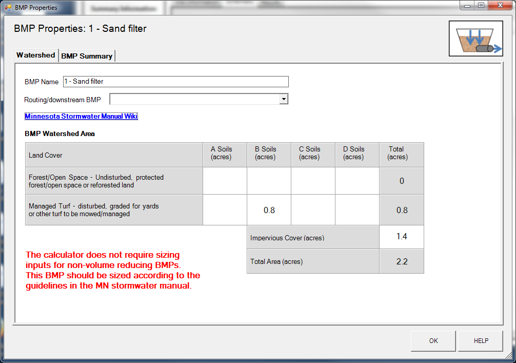 Schematic showing watershed tab for sand filter