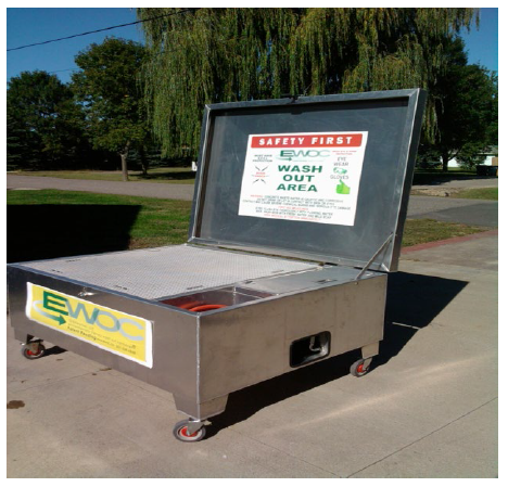 This photo shows Self-contained washout facility