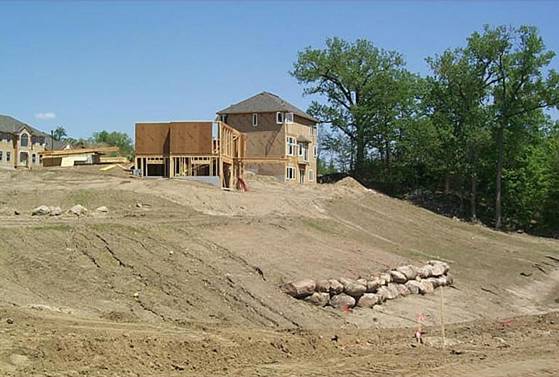 photo showing a construction site with no sediment control practices