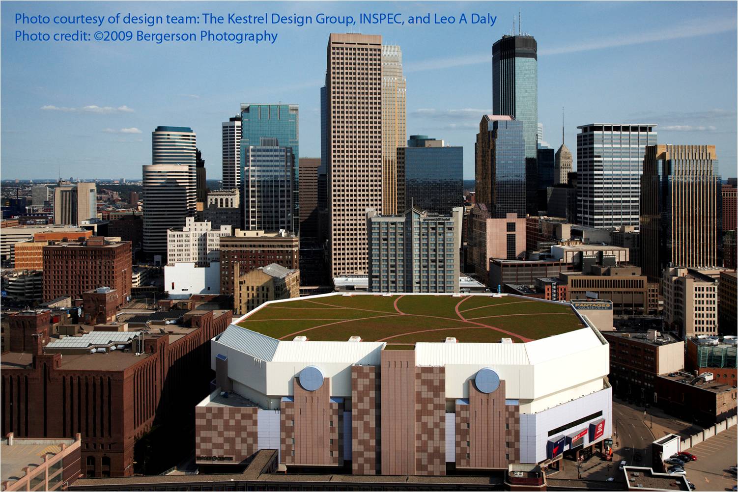 image of target center green roof, Minneapolis, MN