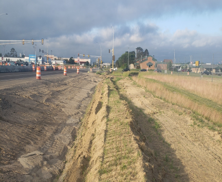 stabilized topsoil berm