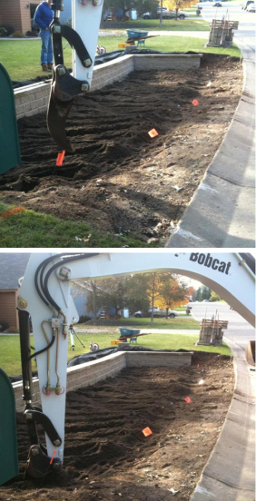 Example of subsoiling and incorporation of compost and sand. Note the equipment is kept out of the practice.